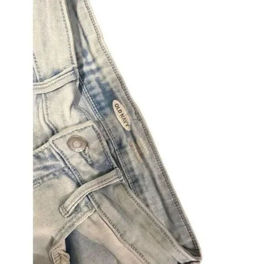 old navy womens jeans sz 0 super skinny highrise light wash distressed rock star - Picture 2 of 6